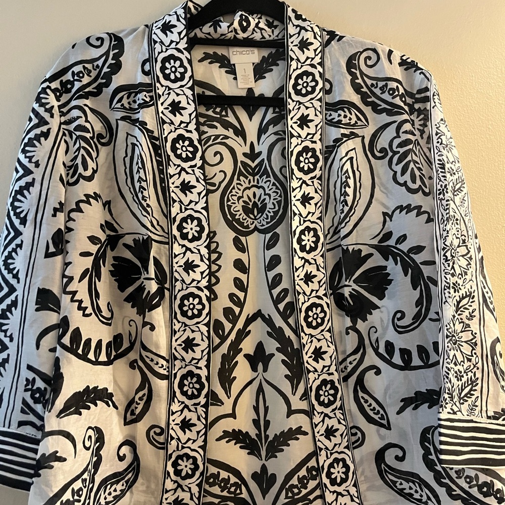Chico's Black and White Women's Cardigan